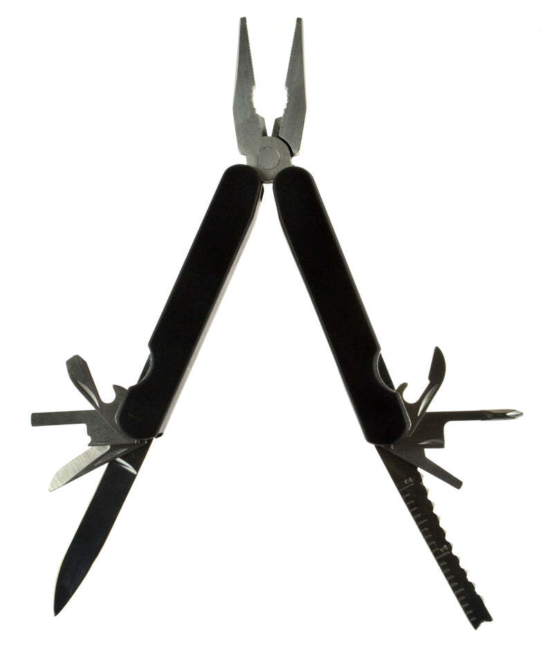 14-IN-1 Multi-Functional Pocket Tool Black Saw Knife Screwdriver Can Opener Cut