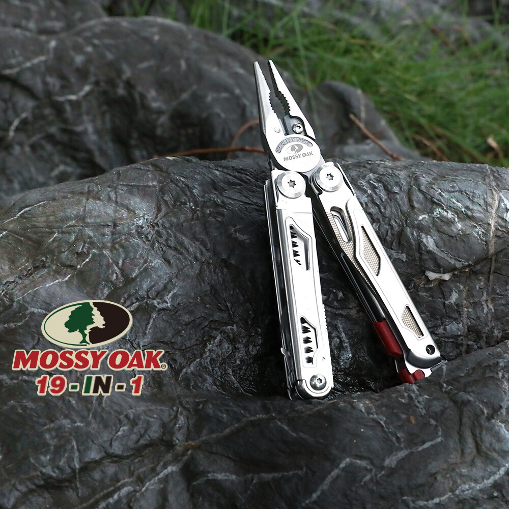 MOSSY OAK 19-in-1 Multitool Pliers Folding Pocket Tools Survival Tools w/Sheath