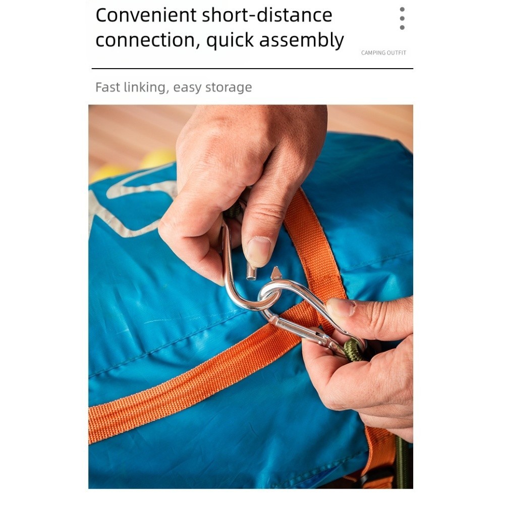 Strong Elastic Rope with Carabiner Hooks 8mm Thick for Outdoor Luggage Tie Down