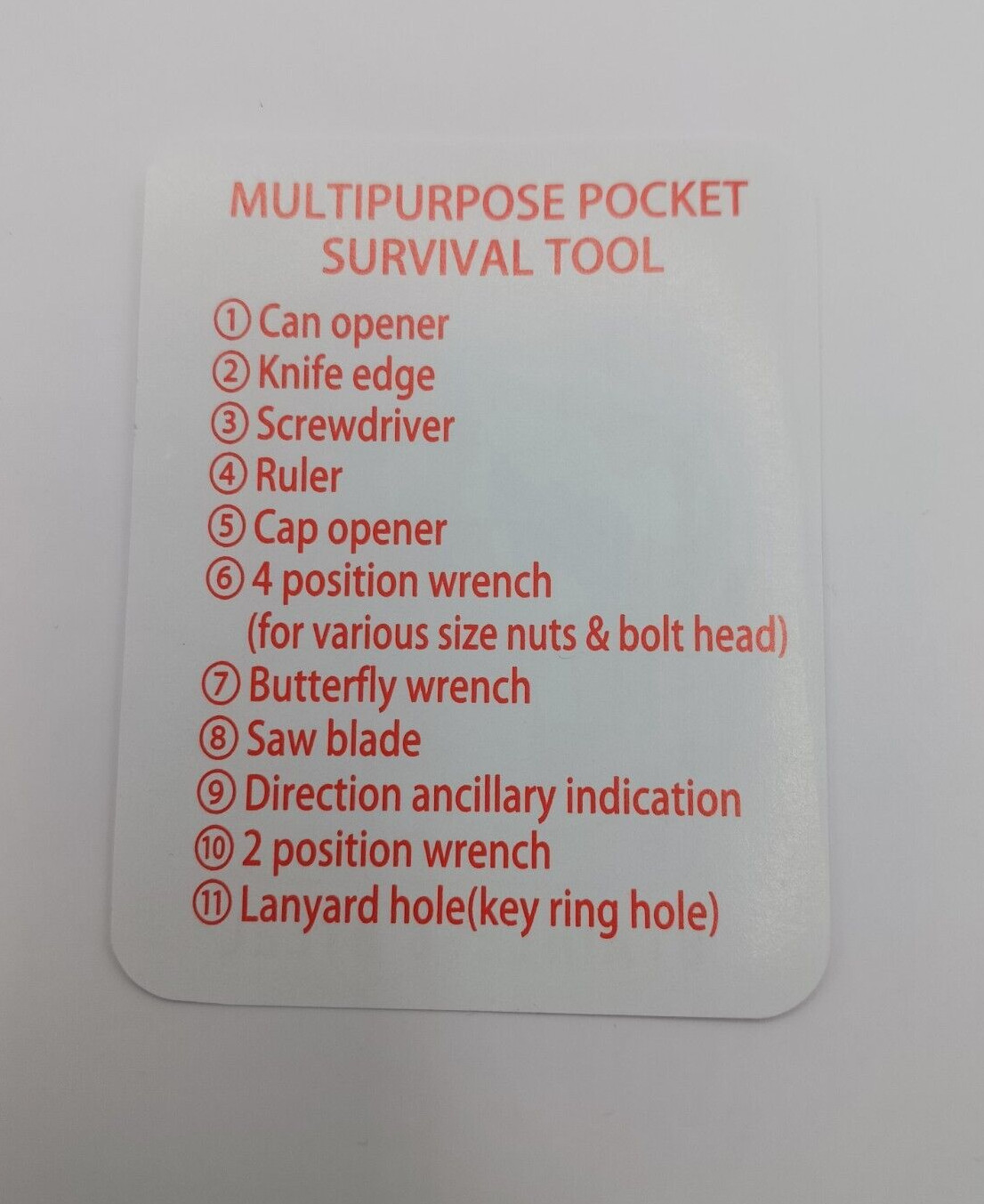 Multi-purpose pocket survival tool key, Pack Of 5