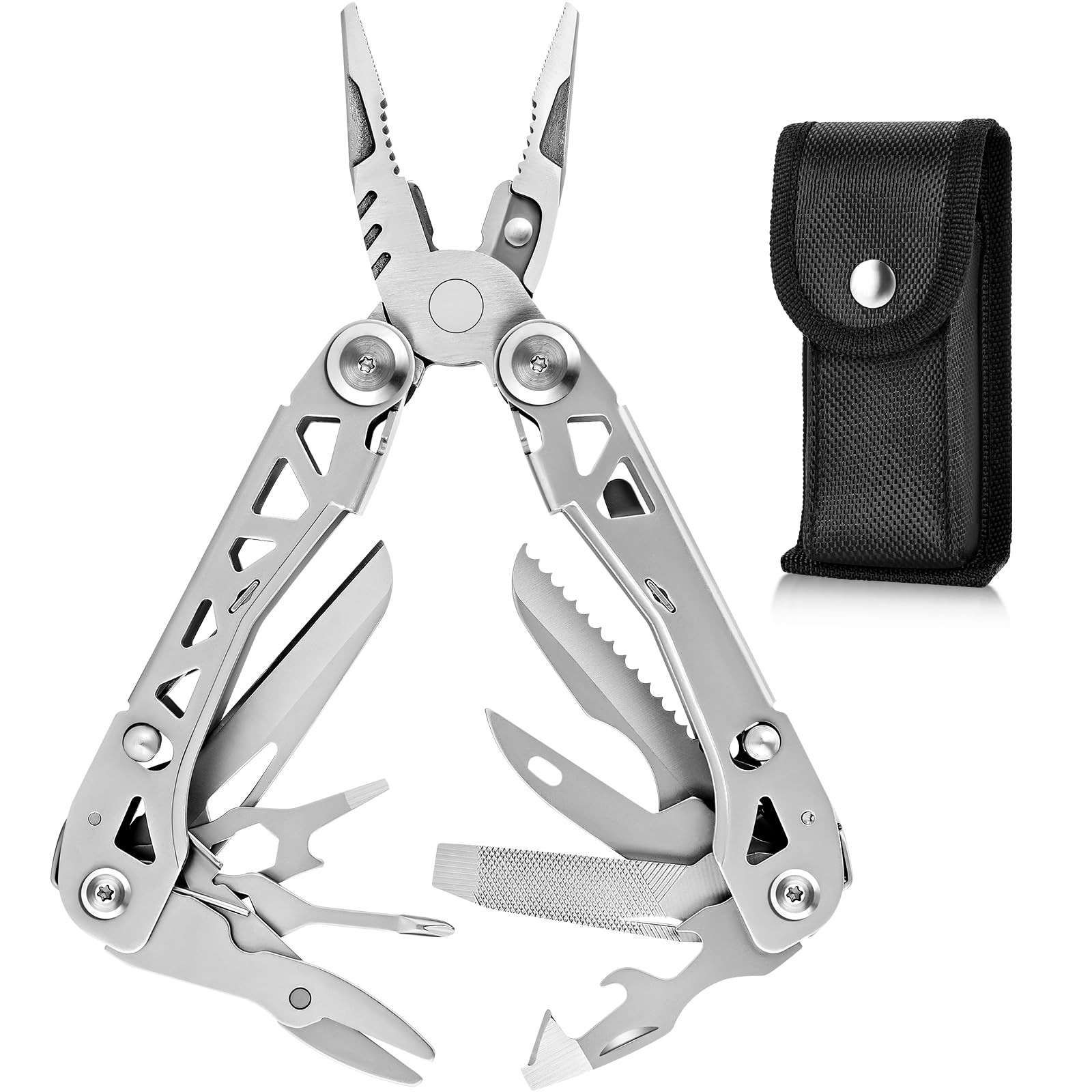 Lightweight Multitool,19-in-1 Multipurpose Plier,420HC Knife,Bottle Opener,Sa…
