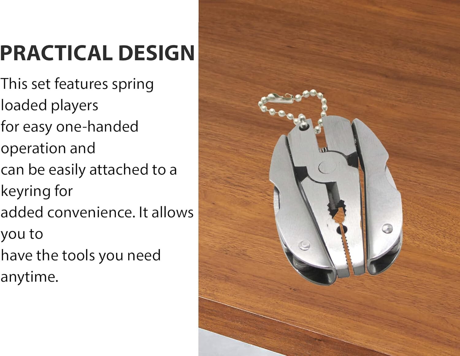 6-in-1 Multitool Plier,Adjustable Wrench & Carry Case-Multifunctional Keychain