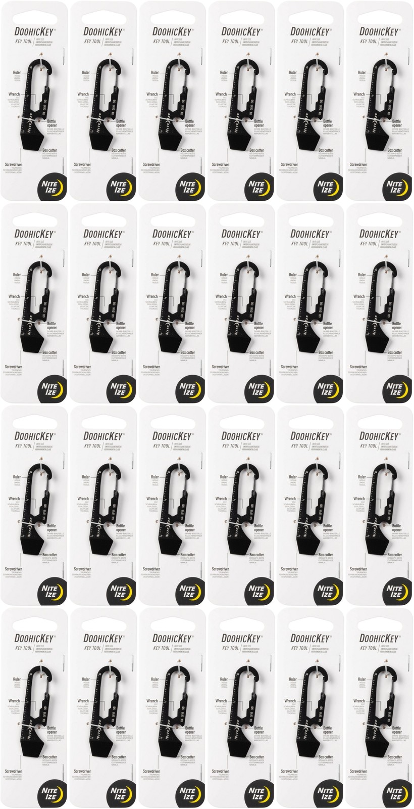 Nite Ize DoohicKey Stainless Steel Key Tool – Black (24-Pack)