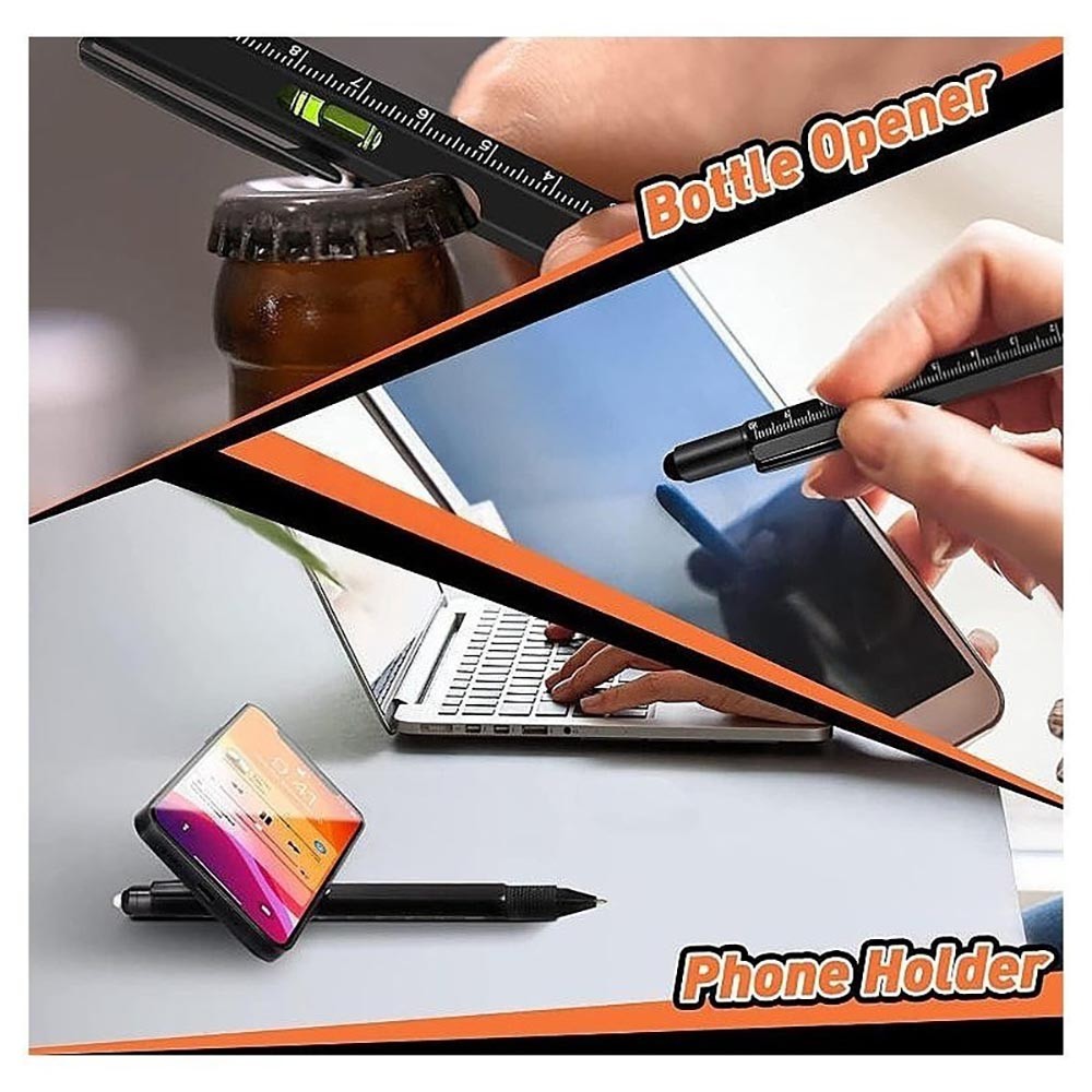 Efficient Rust-Proof Long-Lasting Ergonomic Non-Slip Modern 9-in-1 Multitool Pen