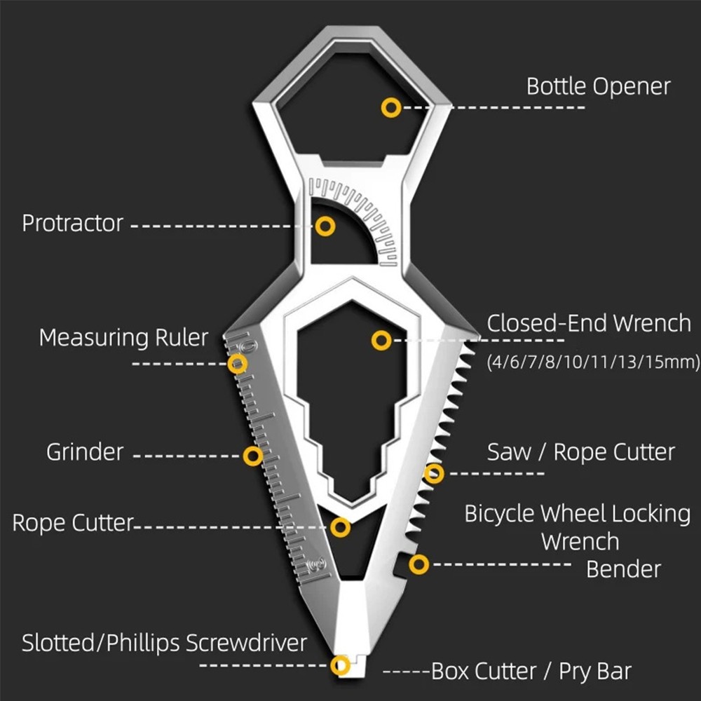 Portable Heavy Duty EDC Metal Keychain Multi-Tool Bottle Opener Men’s Gift