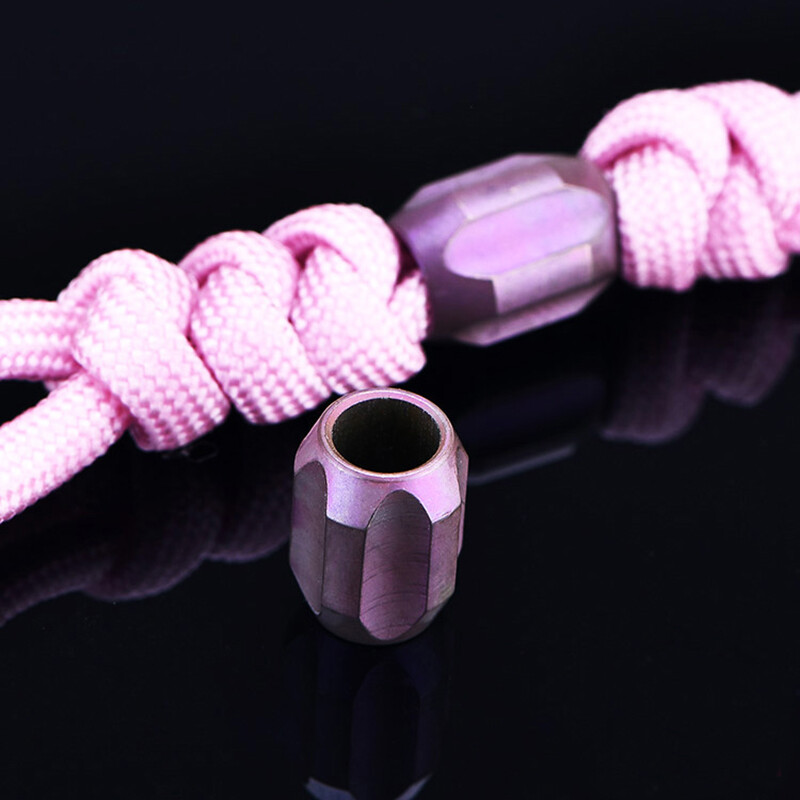 New Titanium Alloy Folding Knife Lanyard Bead Umbrella Rope Bracelet Pendant EDC