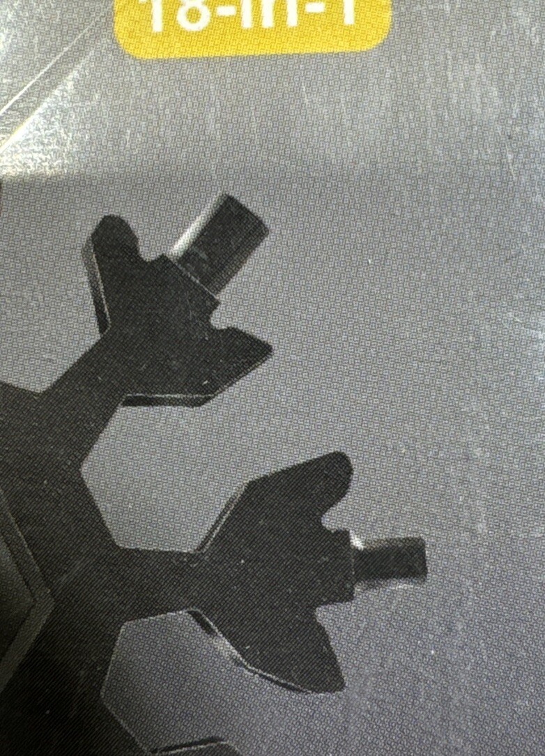 2 Portable Multifunctional Snowflake Tool Stainless Steel Black