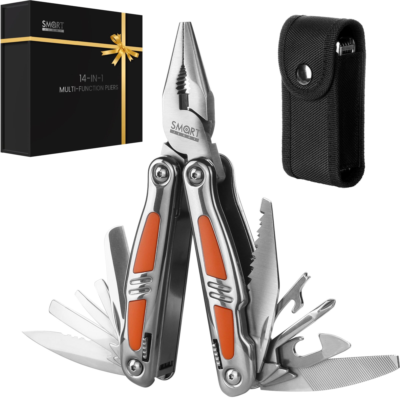 14-in-1 Multitool Pliers with Gift Box & Sheath | Premium Self-Locking Foldab…