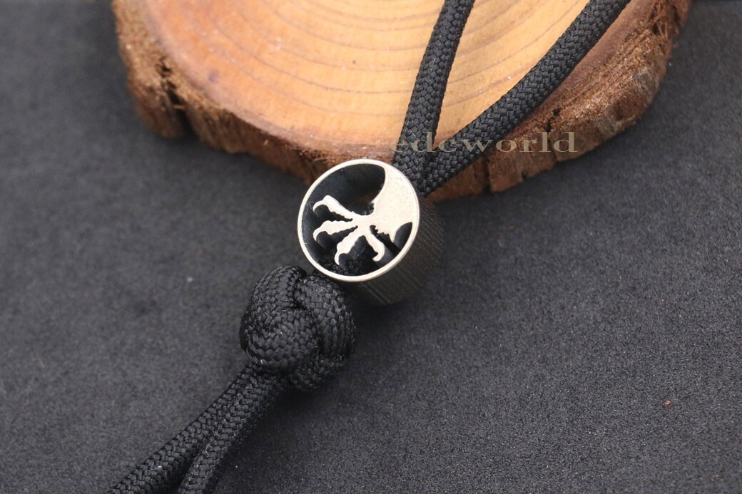 Hot Titanium Alloy Bead EDC Parachute Cord Knife Lanyard Pendant DIY Accessories