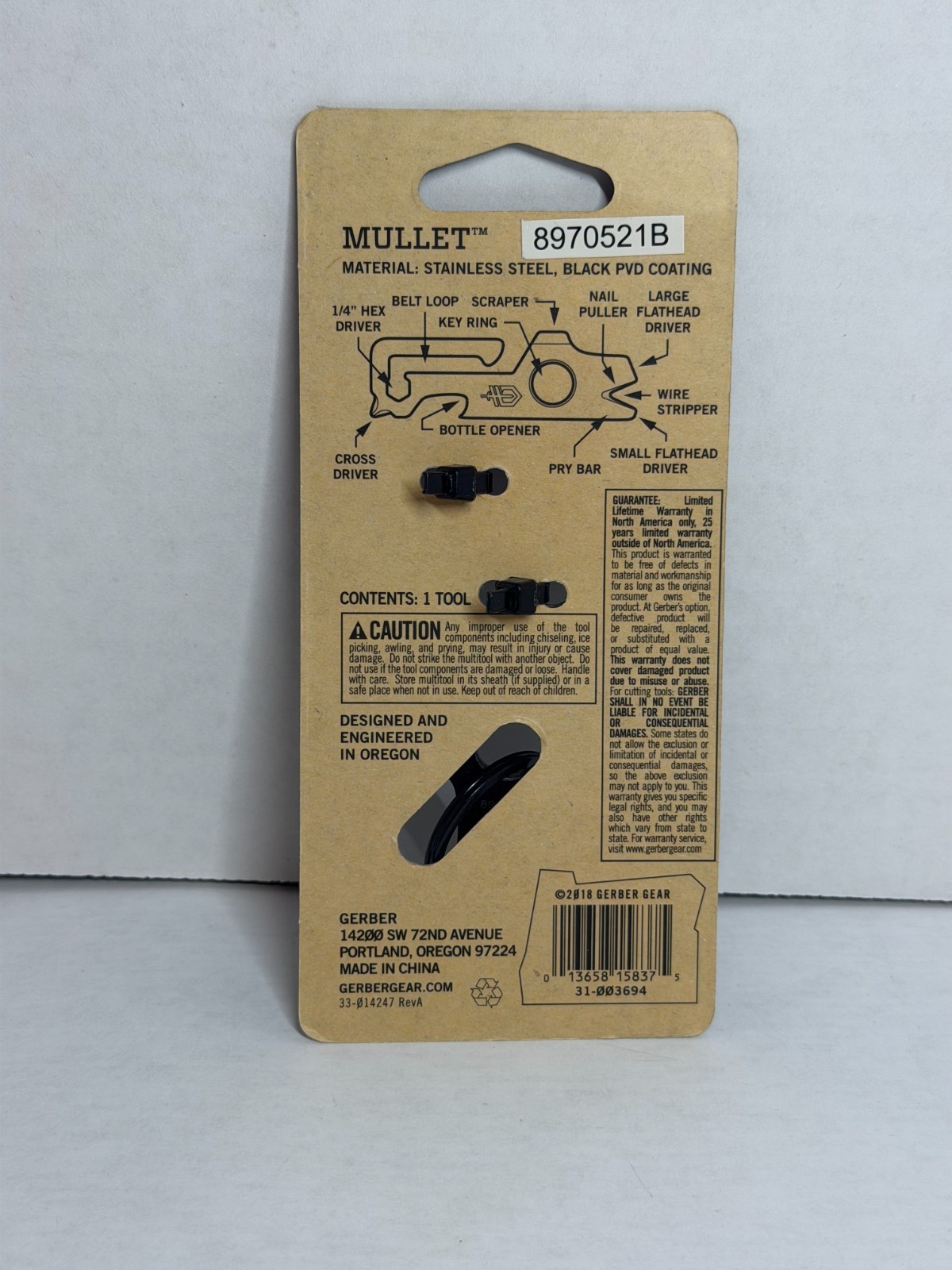 Gerber Multitool Keychain Tool – Mullet – Bottle Opener – 9 Tools in 1 B9