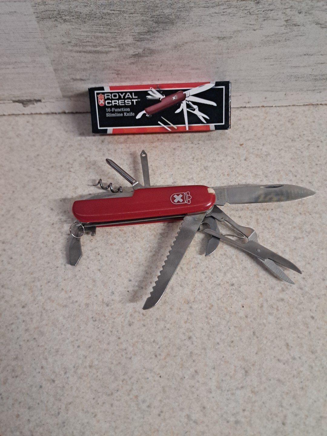 Royal Crest 16 FUNCTION SLIMLINE ARMY UTILITY KNIFE W/Life Warranty