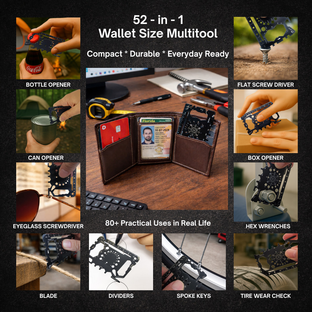 Survival Multitool Card Credit Card Size Wallet Multi tool EDC Tool Camping Gear
