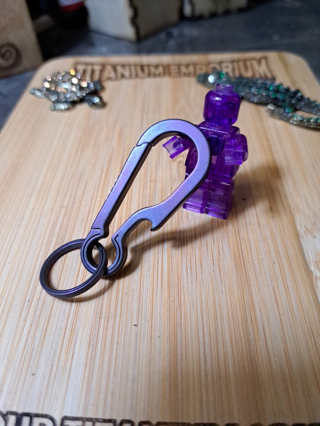 Titanium Alloy Carabiner Keychain With Built-in Bottle Opener