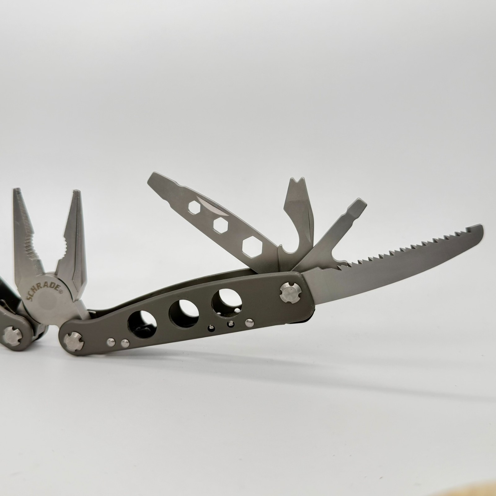 Schrade ST10 Tough Tool 15-in-1 Multi-Tool Pliers Pocket Knife Saw Hex Wrench