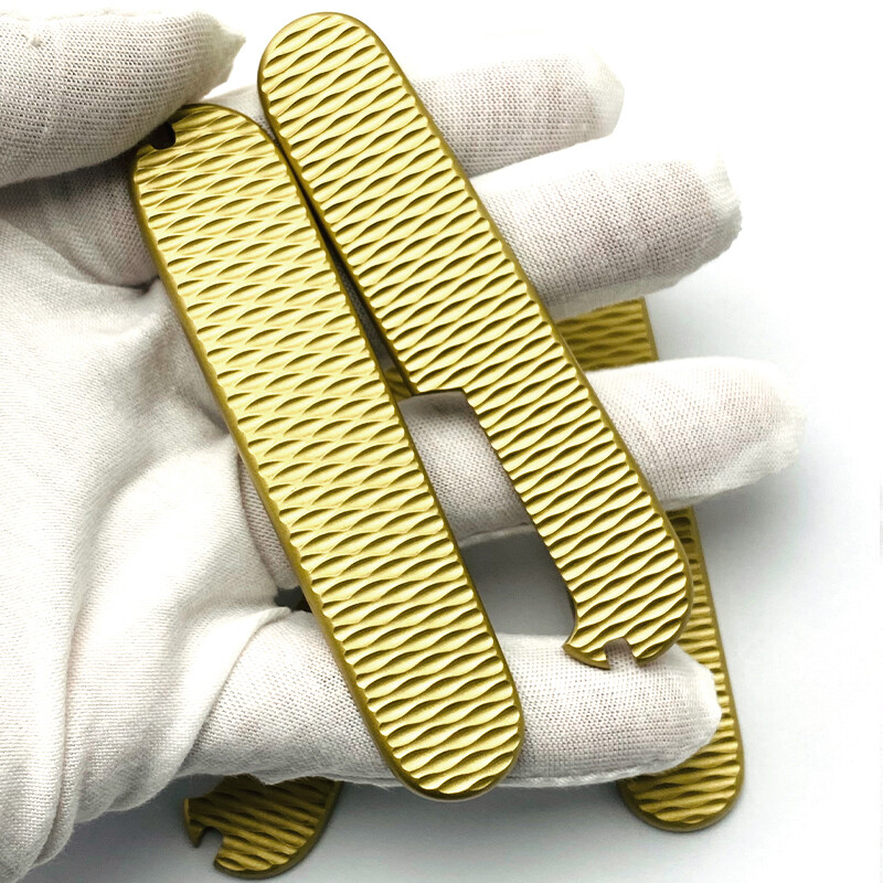 1PAIR Custom Made DIY Brass Handle Scales for 91mm Victorinox