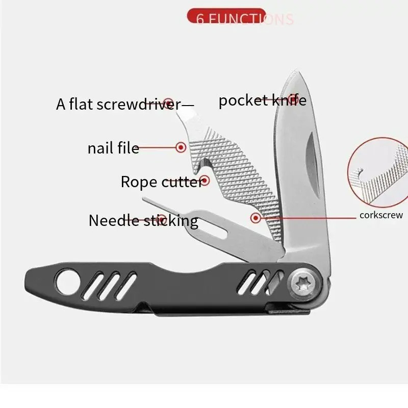 Keychain Pocket Multitool EDC Sim Card Opener Ejector bottle Knife Screwdriver