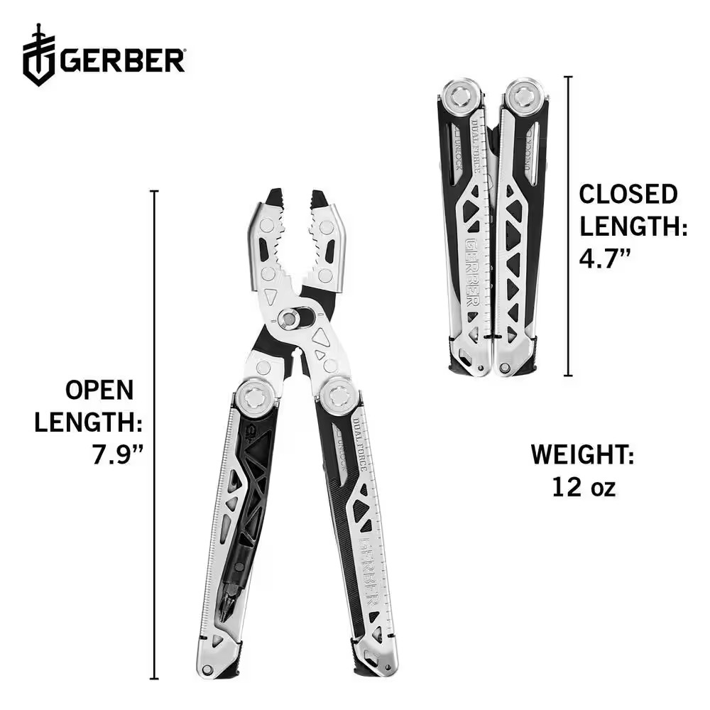 Dual Force 12-N-1 Plier Multi-Tool with Sheath