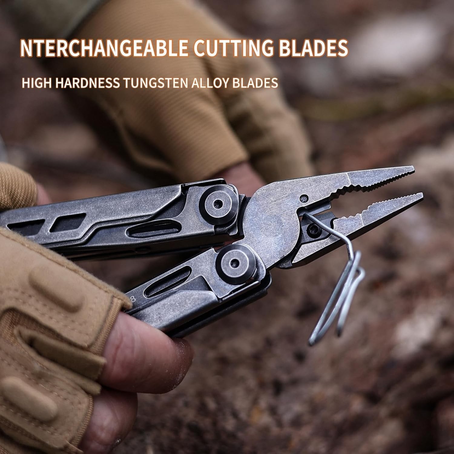 Portable Outdoor Multitool with Large Folding Scissors
