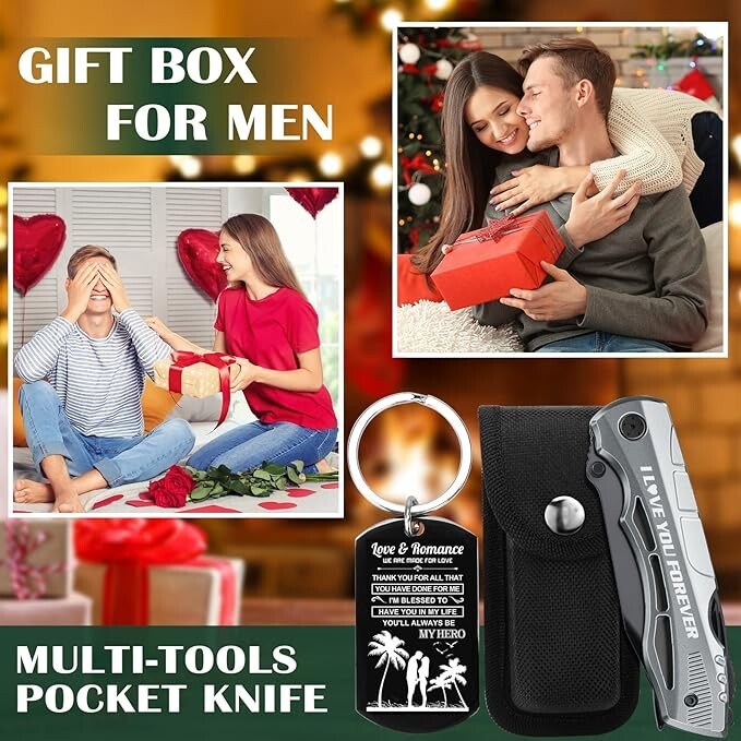 Tikwork multi tool – Knife Gift Set “I love you forever” New Has Sheath and Box