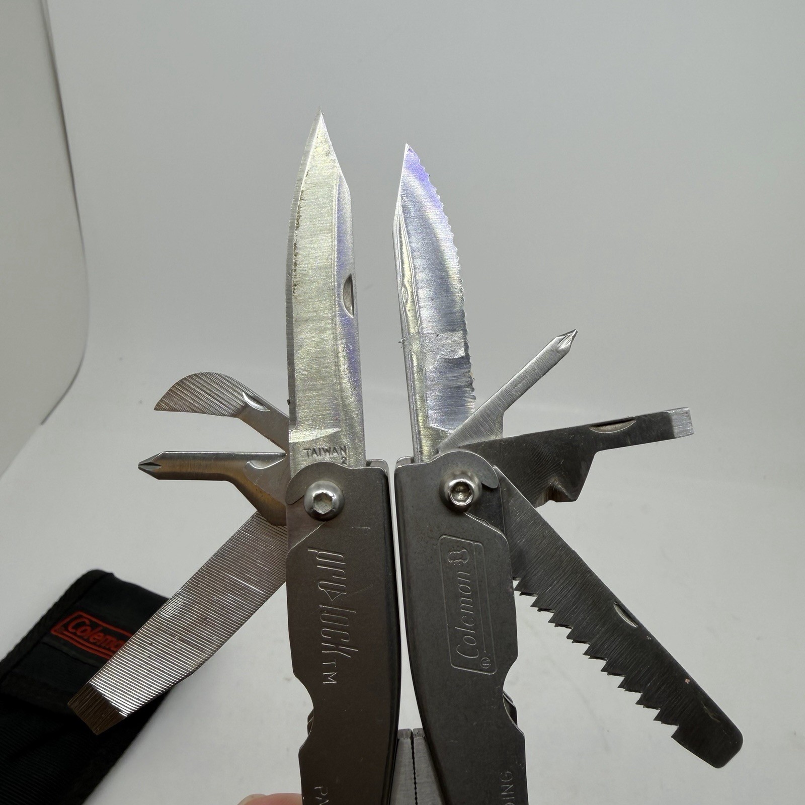 Coleman Pro Lock Folding Multi Tool Used Silver With Case READ