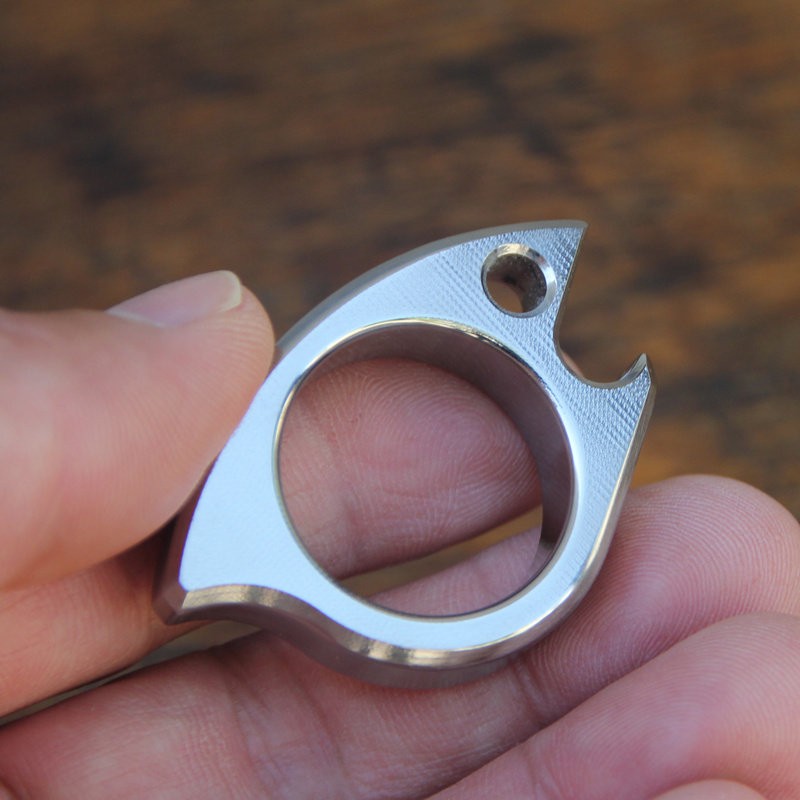 Hand Polished TC4 Titanium Alloy Fish EDC Jewelry Multi Functional EDC