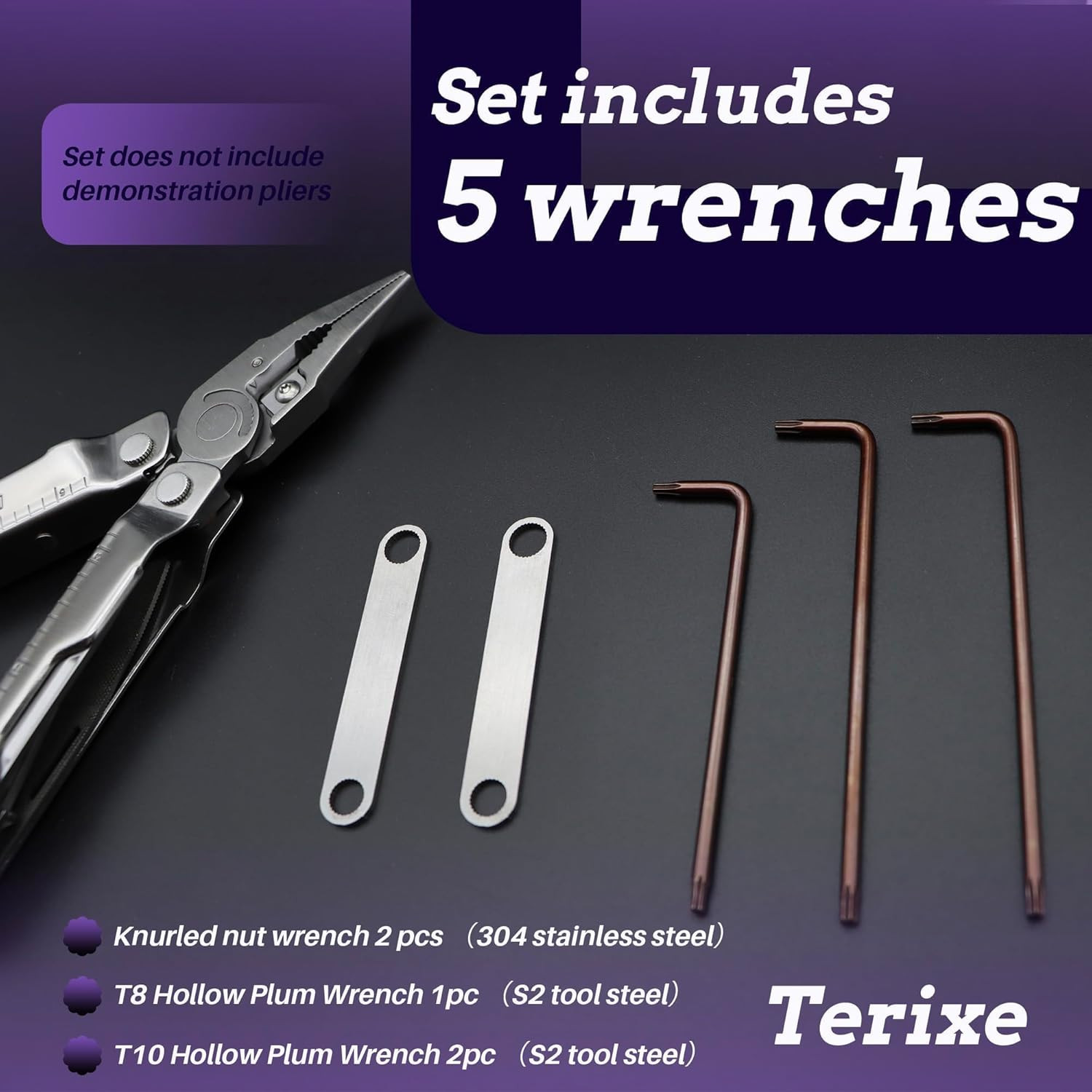 Wrench Set for Leatherman Multi-Tools Includes 2 304 Stainless Steel Knurled Nut