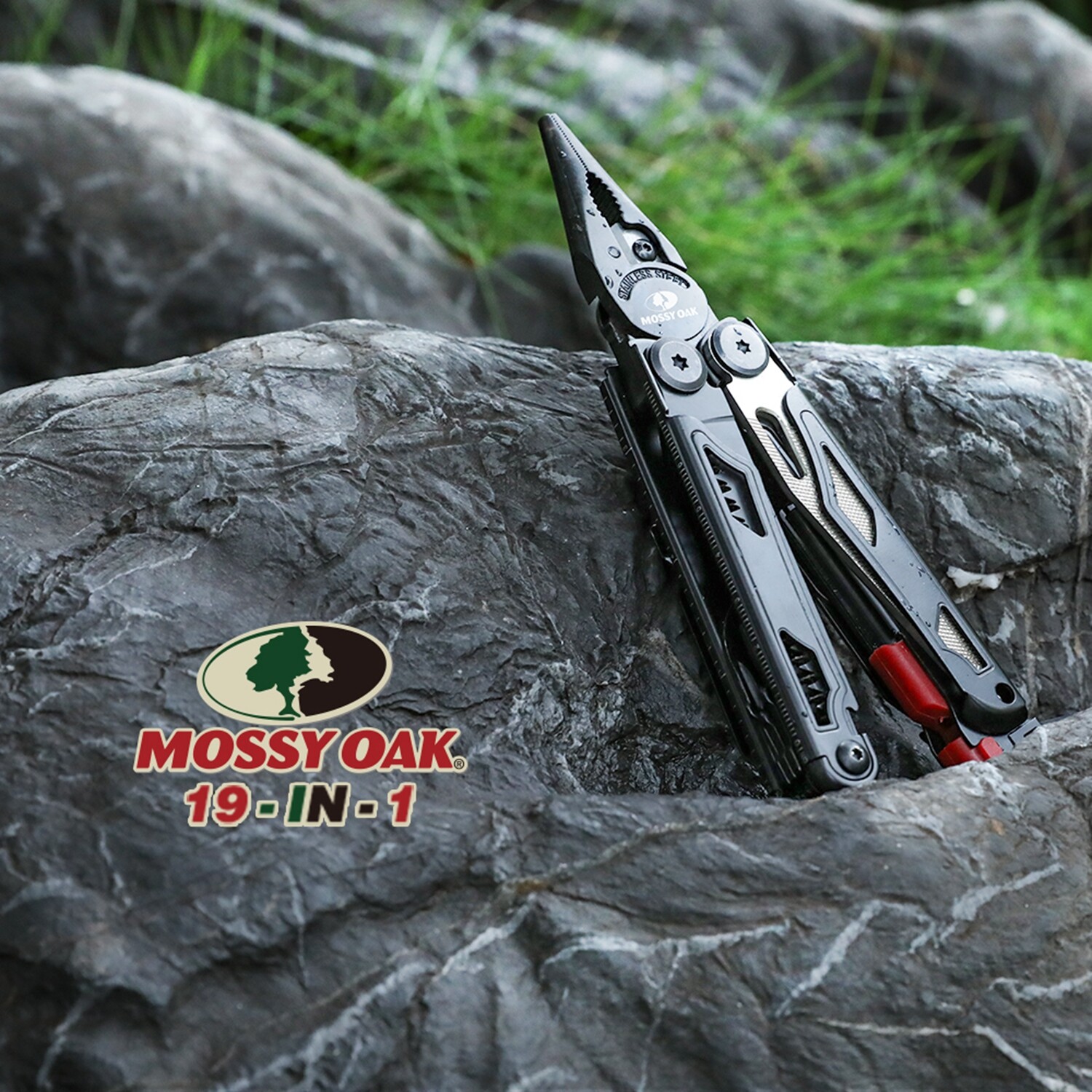 MOSSY OAK 19-in-1 Stainless Steel Multi Tool Folding Pocket Plier Survival Tools