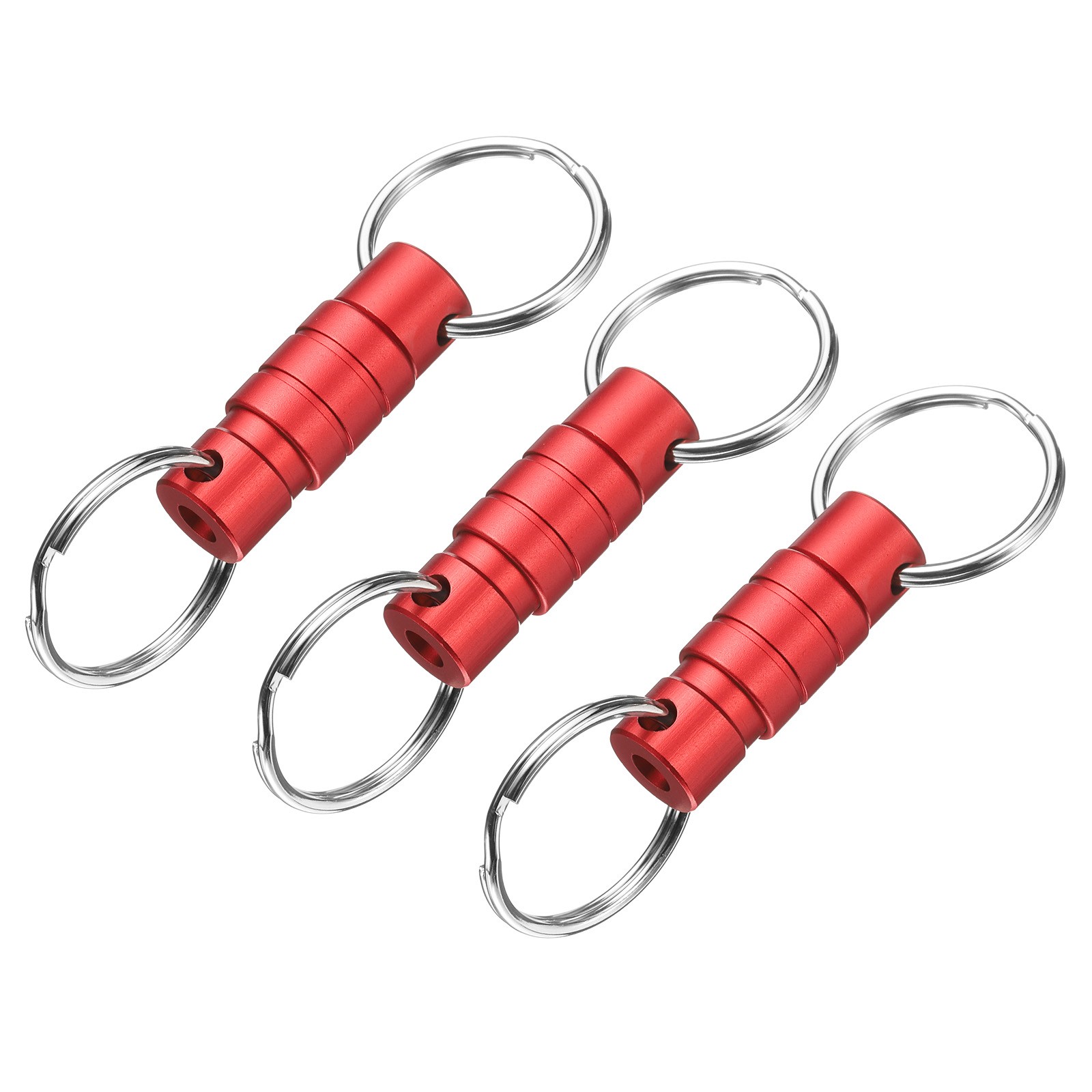 Quick Release Keychain, 3Pcs Detachable Pull Apart Key Rings Clip, Wine Red