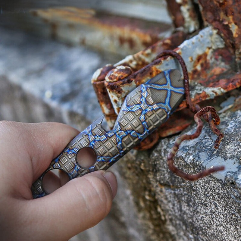 Titanium Pry Bar Crowbar Opener Multi Tools Outdoor Survival EDC Keychain Tool