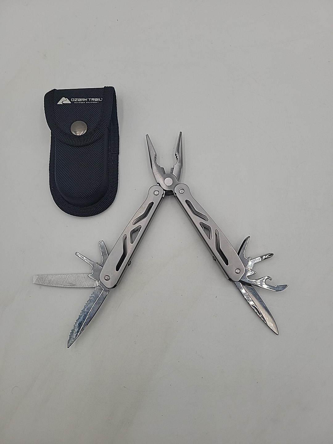 Ozark Trail 4in Multi-Tool 12-in-1 Pliers Knife Saw w/ Sheath EDC Camping Gear