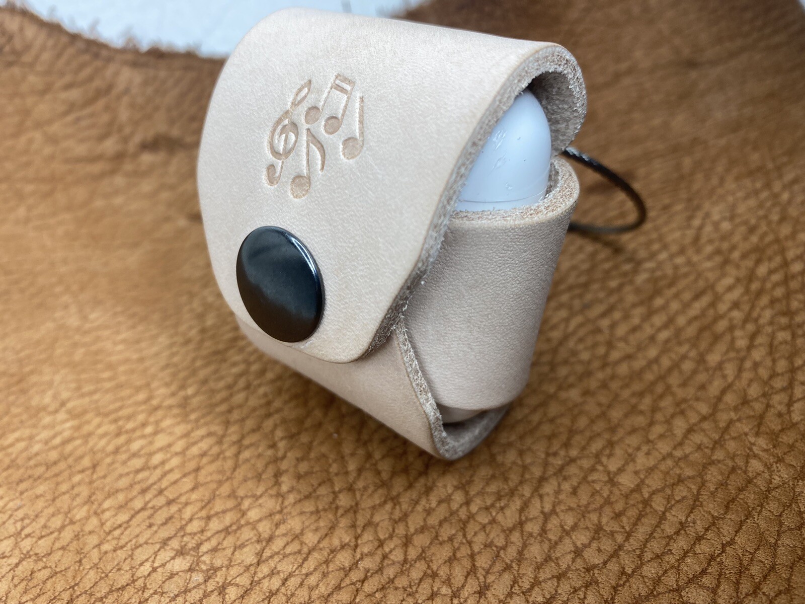 AirPods Case Leather Tan Craft Fashion Design Genuine Leather Handmade Music