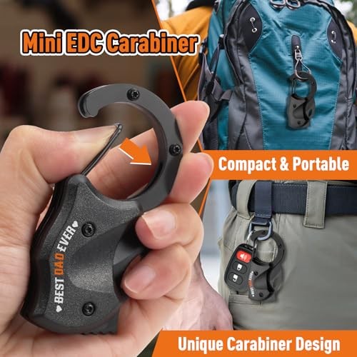 Mini Pocket EDC Tool Carabiner Gadget Stainless Steel Folding MultiTool Keychai