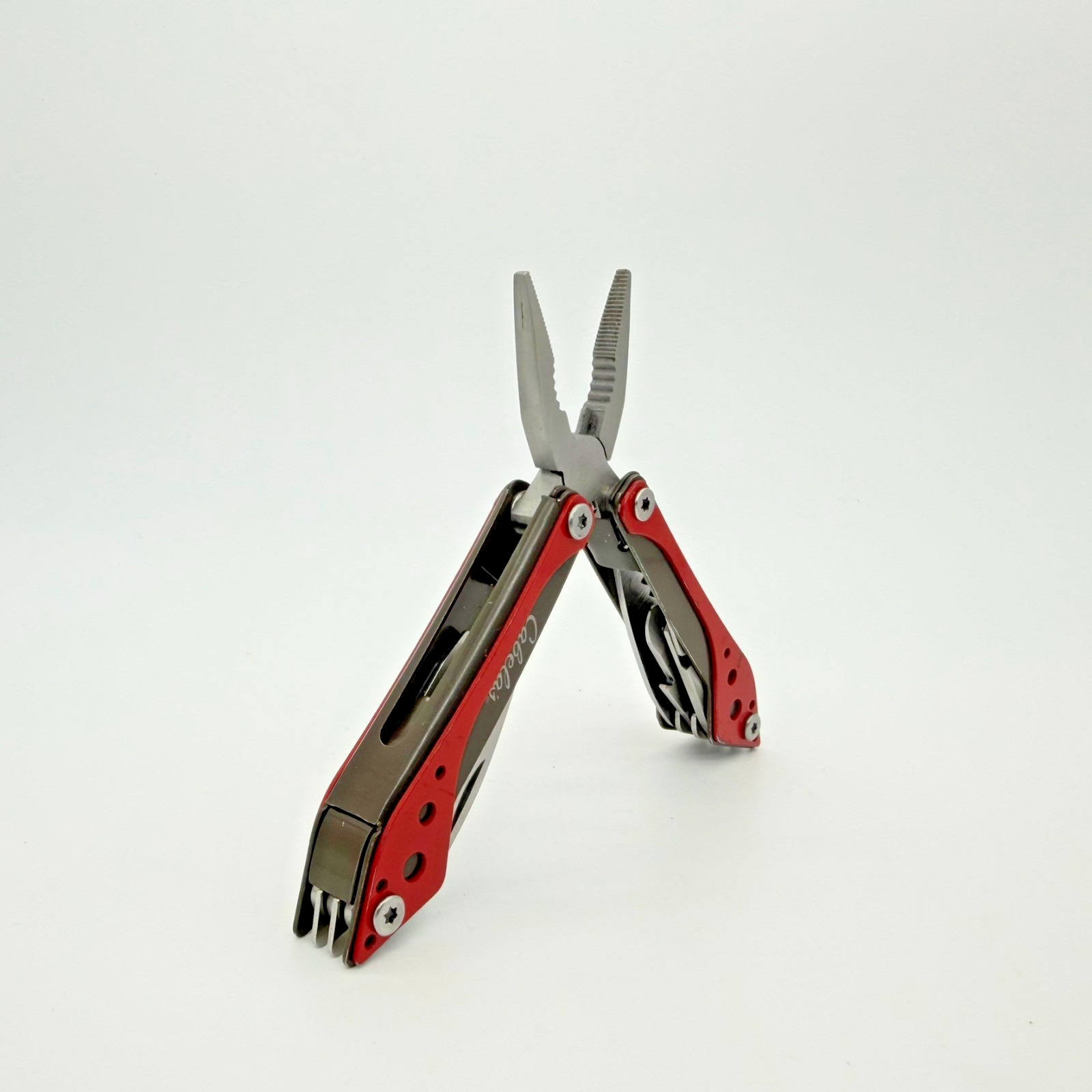 Cabela’s 8-in-1 Small Multi-Tool Red Stainless Steel Pliers Saw Scissors EDC