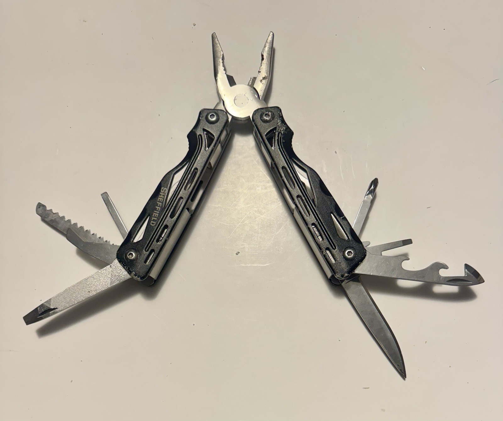 SHEFFIELD Stainless Steel 12-in-1 Multi-Tool w/ Nylon Belt Pouch 15% OFF