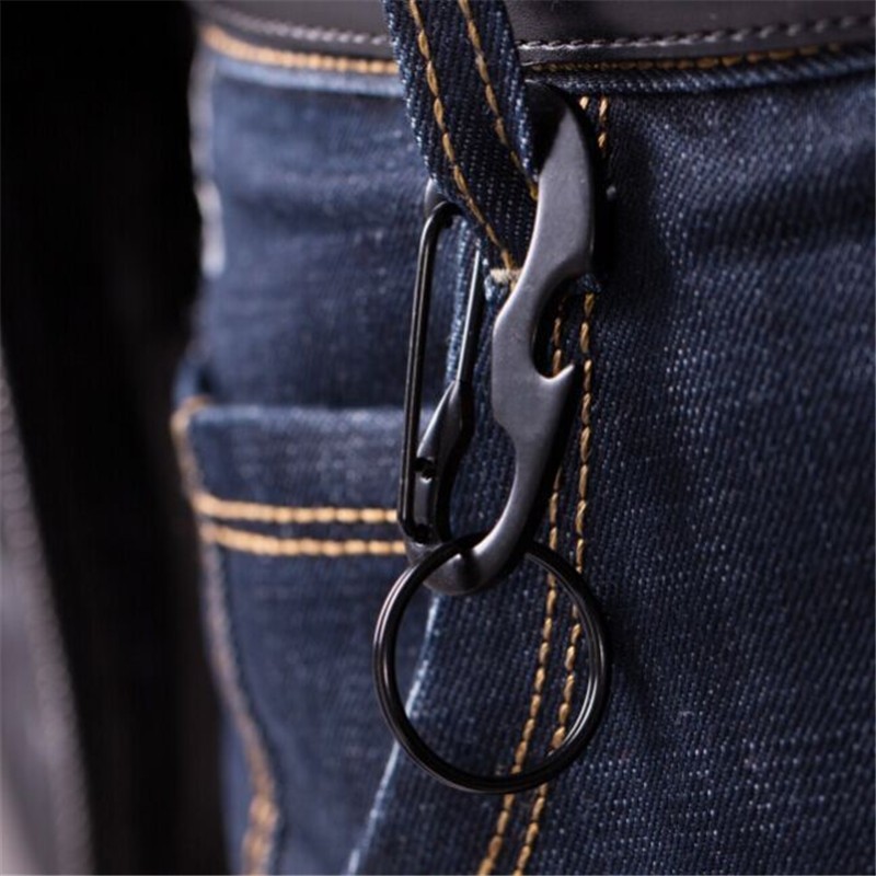 10pcs D-Ring Carabiner with Bottle Opener, EDC Spring Clip, Key Ring Gift