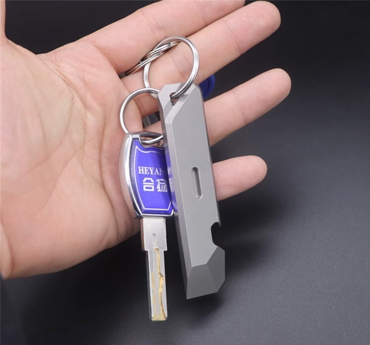 Mini TC4 Keychain Pry Bar Crowbar Bottle Opener Outdoor Multi EDC Tools