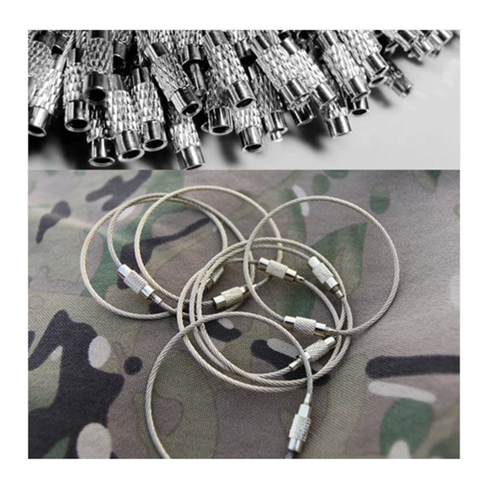 24 Pcs Stainless Steel Wire Keychains Heavy Duty Wire Chains Key Rings