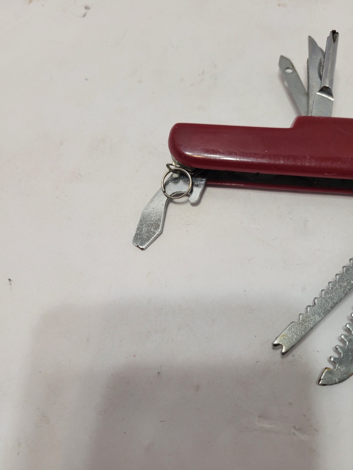 Red Multi-Tool Knife with Scissors, Serrated Knife, Corkscrew, Bottle Opener