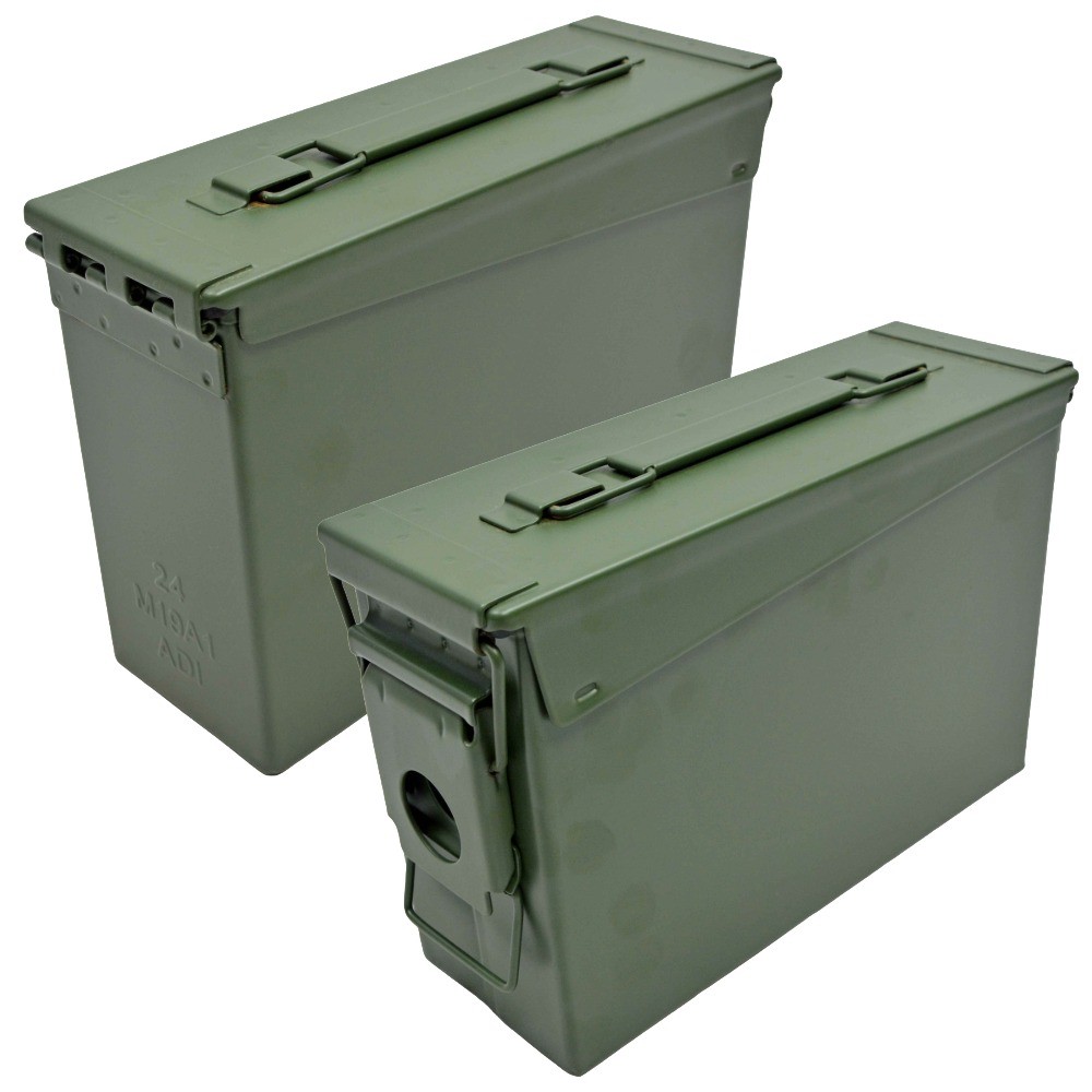 US Ammo Box, Cal. 30mm US AMMO BOX STEEL Metal Crate Metal Box Metal