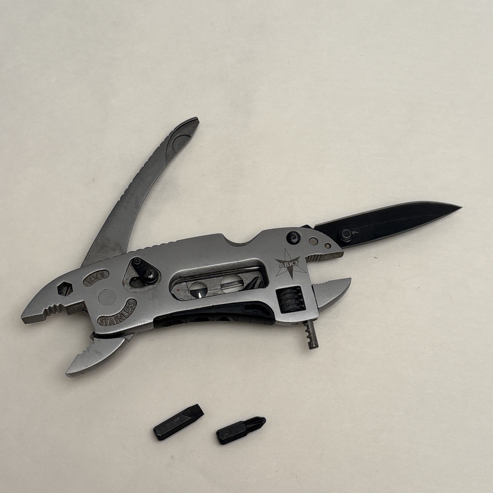 ABKT Multi Tool Set Adjustable Wrench Screwdriver Pliers Knife Survival Gear