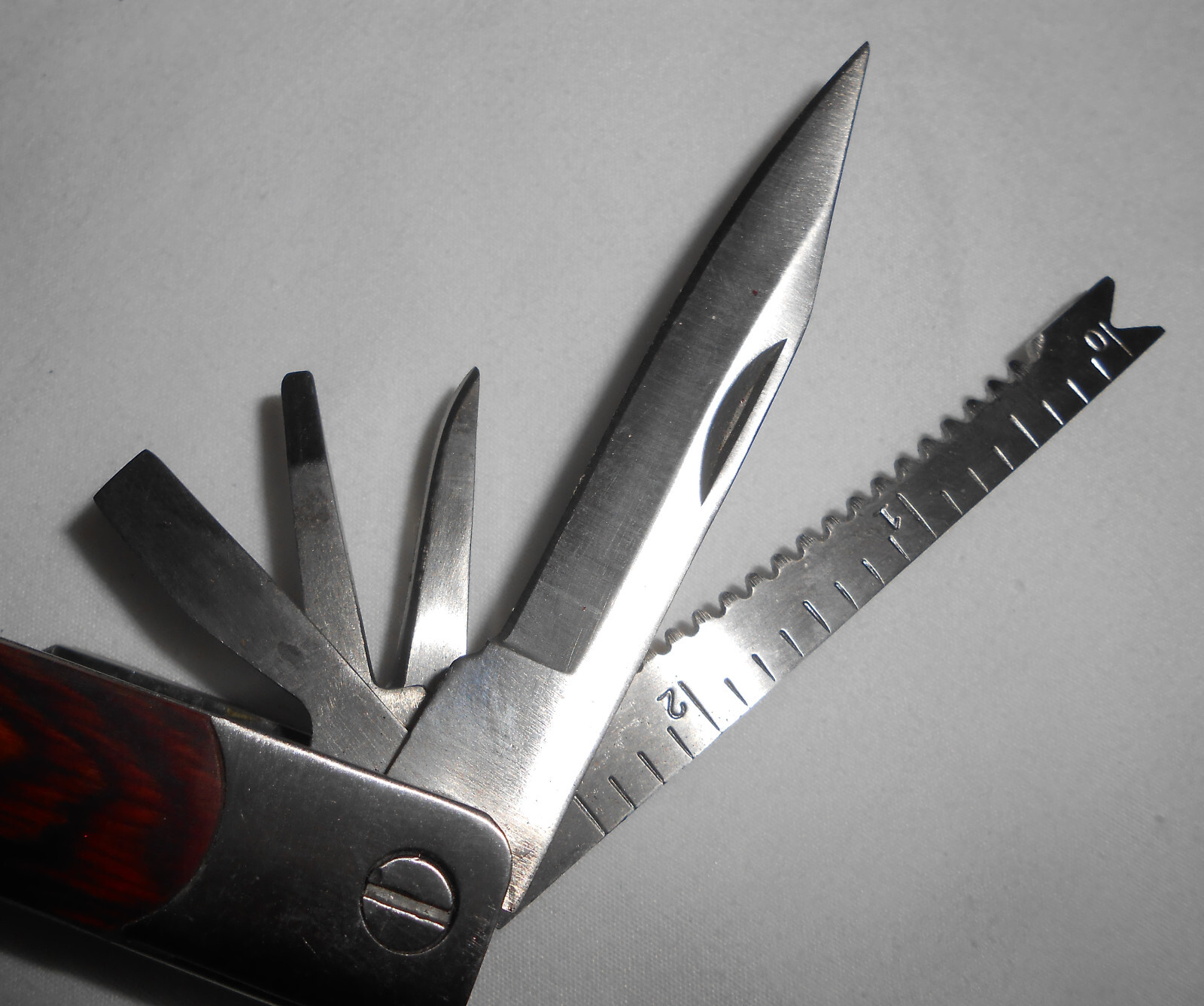 Sheffield 12-In-1 Multi Tool w/ Hardwood Handle Pliers Knife Blades Screwdrivers
