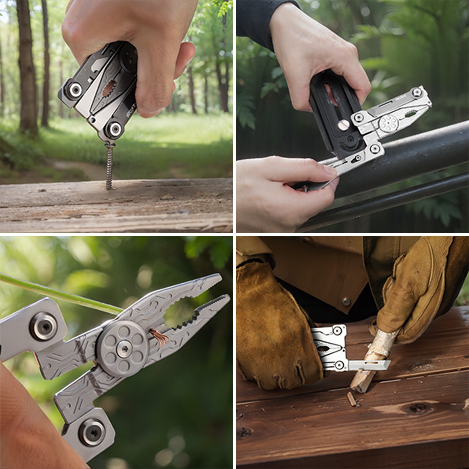 Folding Credit Card Multitool Wallet Multi Tool, 20 in 1 Wall Outdoor Survival