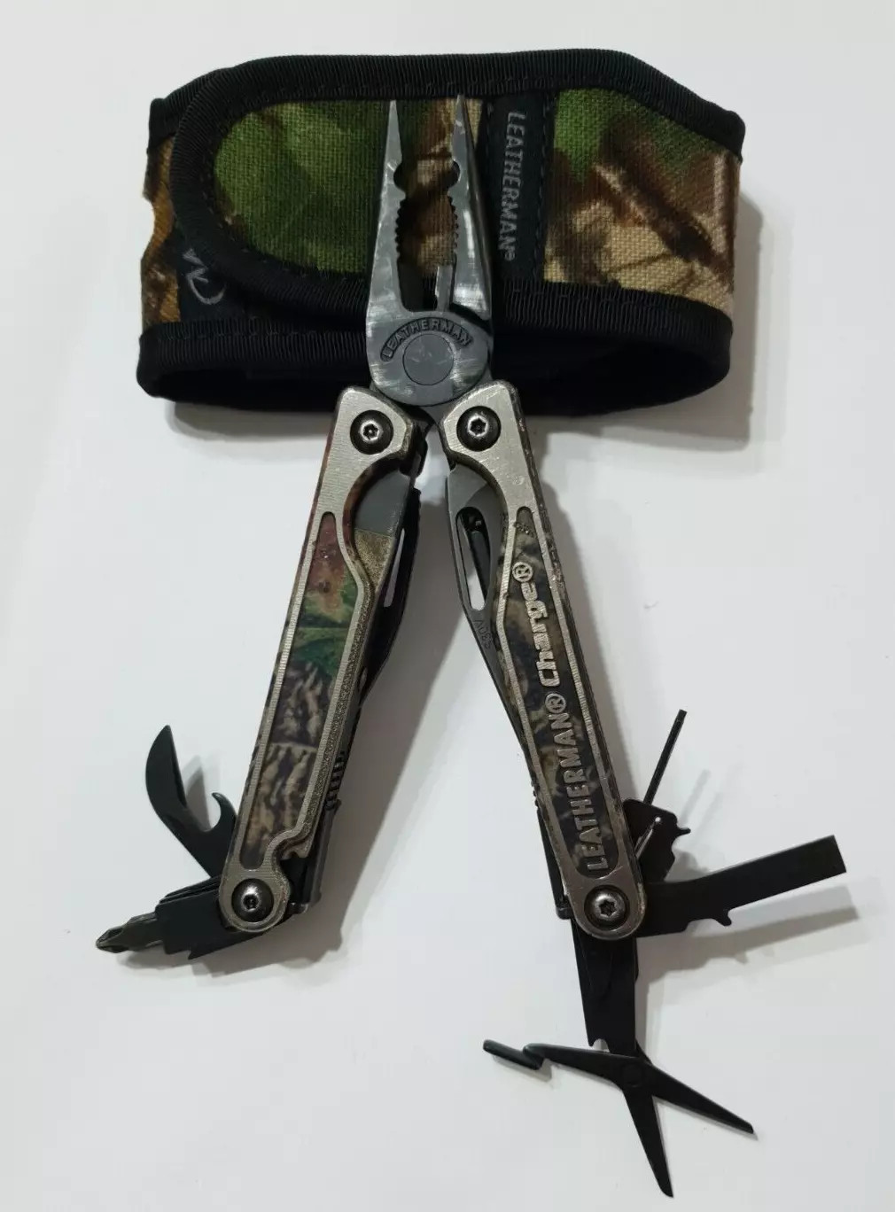 🔥 Leatherman Charge TTI BO Autumn Camo Titanium Cap Crimper CC Used Very Rare