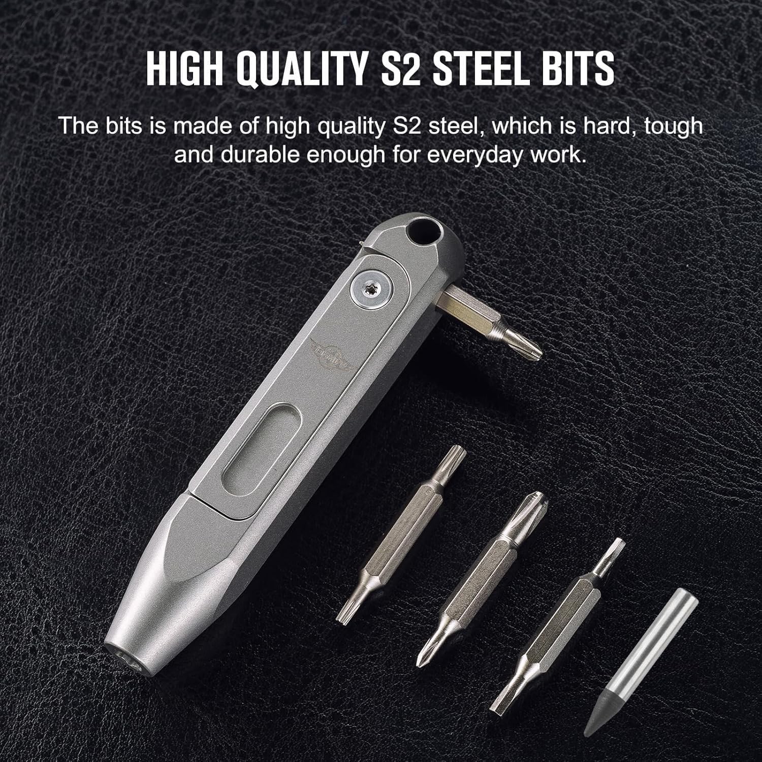 D1 Titanium Small EDC Multi Bit Pocket Screwdriver,9n1 Mini Precision Screwdrive
