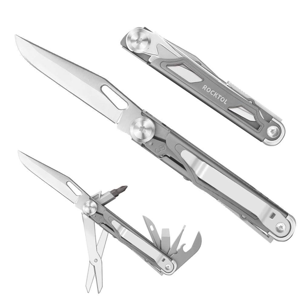 Multitool Pocket Knife12in1 Multitool Knifetitaniumplated Handlepocket Cliplarge