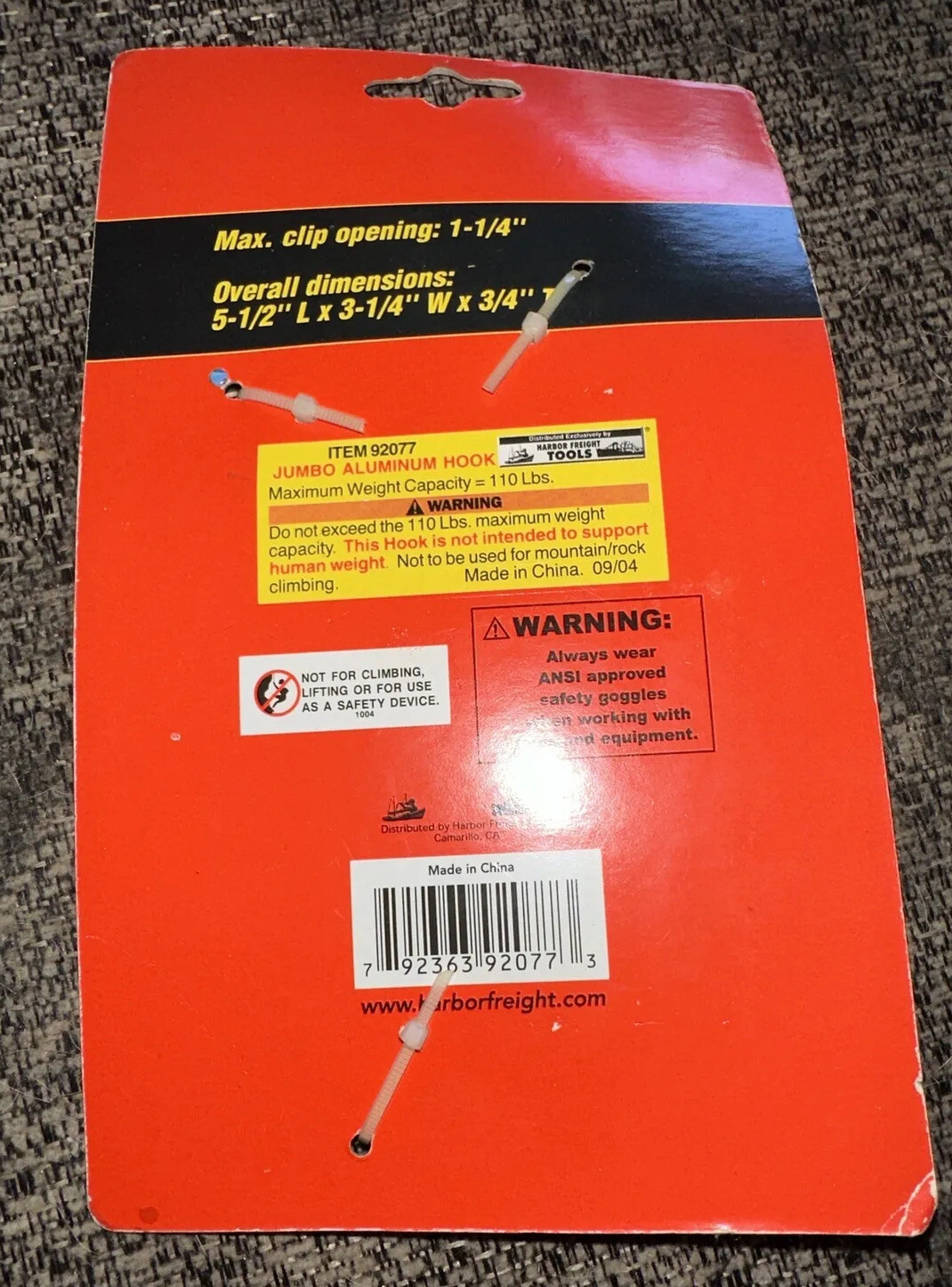 ” NOC ” Heavy Duty Anodized Aluminum Jumbo Multi Use Hook ” GREAT MULTI USE ITEM