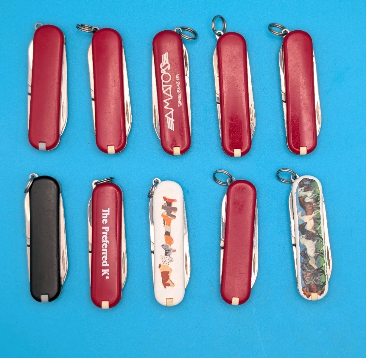 Lot of 10 Victorinox Classic Swiss Army Knife Multi Tools!