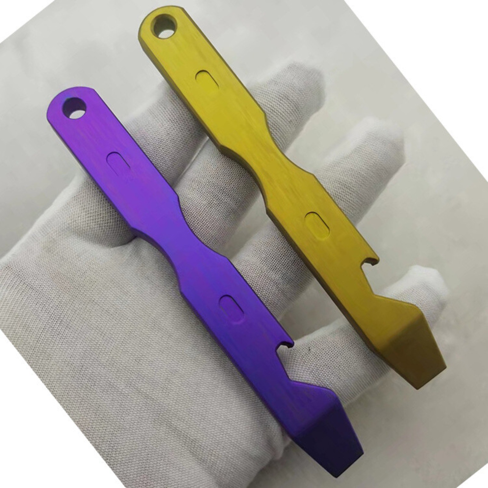 TC4 Titanium Crowbar Pry Bar Underreach Pendant EDC Tool Bottle Opener