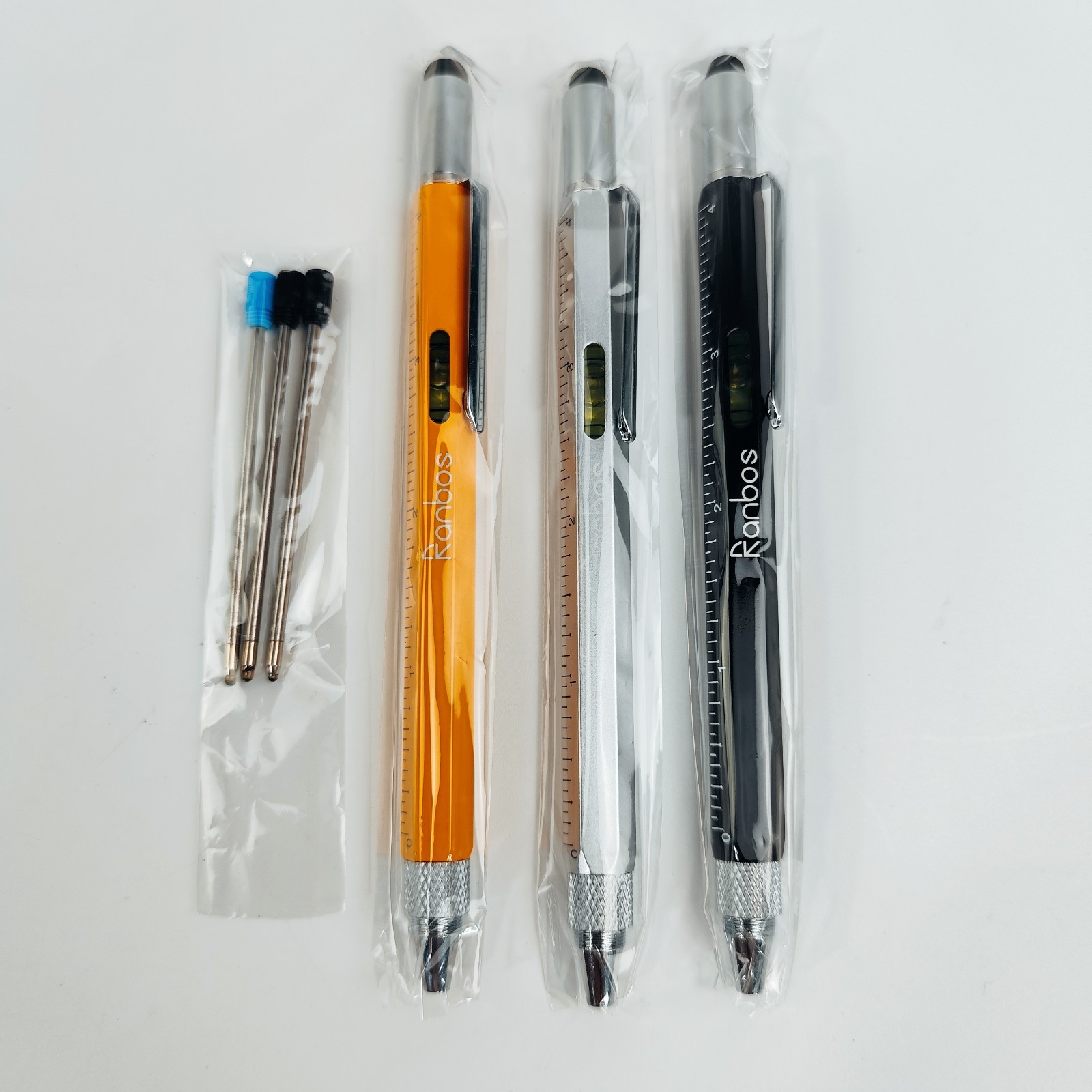 6-in-1 Multi-Function Pen with Ruler, Screwdriver & Touchscreen Stylus, 3 Colors