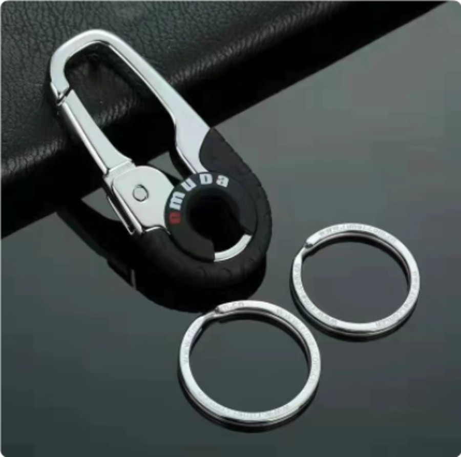 Car Key Ring Household Waist Hanging Rotating Stainless Steel Keychain with Belt